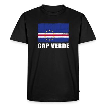Drapeau du Cap-Vert Grunge Drapeau du Cap-Vert - T-shirt Premium bio Homme - noir - Devant - Nico (187cm)