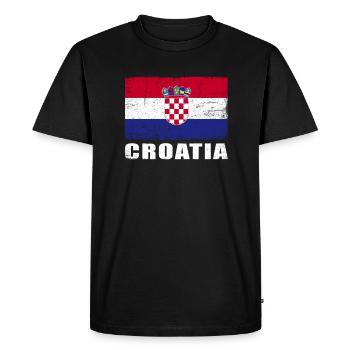 Croatia Flag Grunge Croatia Flag - Men's Premium Organic T-Shirt - black - Front - Nico (187cm)