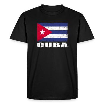 Cuba Flag Grunge Cuba Flag - T-shirt Premium bio Homme - noir - Devant - Nico (187cm)