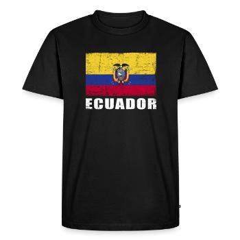 Drapeau de l’Équateur Grunge Drapeau de l’Équateur - T-shirt Premium bio Homme - noir - Devant - Nico (187cm)