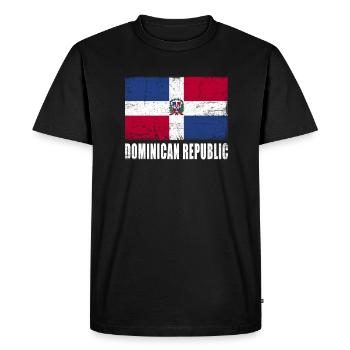 Dominican Republic Flag - Men's Premium Organic T-Shirt - black - Front - Nico (187cm)