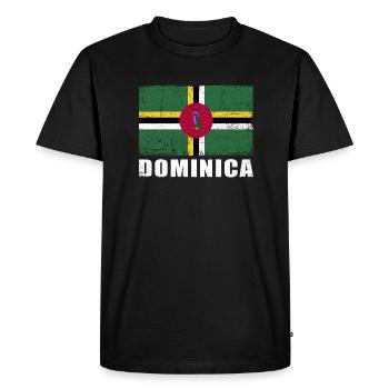 Drapeau de la Dominique Grunge Drapeau de la Dominique - T-shirt Premium bio Homme - noir - Devant - Nico (187cm)