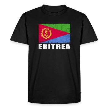 Drapeau de l’Érythrée Grunge Drapeau de l’Érythrée - T-shirt Premium bio Homme - noir - Devant - Nico (187cm)