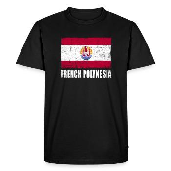 drapeau de la Polynésie Français - T-shirt Premium bio Homme - noir - Devant - Nico (187cm)