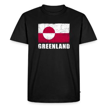 Groenland Flag Grunge Groenland Flag - T-shirt Premium bio Homme - noir - Devant - Nico (187cm)