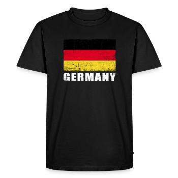 Germany Flag Grunge Germany Flag - Men's Premium Organic T-Shirt - black - Front - Nico (187cm)