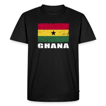 Ghana Flag Grunge Ghana Flag - T-shirt Premium bio Homme - noir - Devant - Nico (187cm)
