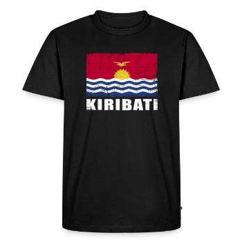 Kiribati Flag Grunge Kiribati Flag - Men's Premium Organic T-Shirt - black - Front - Nico (187cm)
