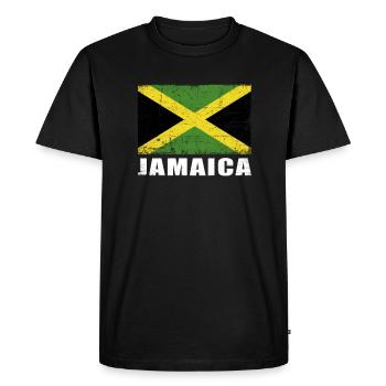 Jamaïque Flag Grunge Jamaïque Drapeau - T-shirt Premium bio Homme - noir - Devant - Nico (187cm)