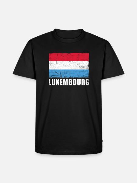 Luxembourg Flag Grunge Luxembourg Flag - Men's Premium Organic T-Shirt - black
