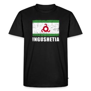 Drapeau de l’Ingouchie Grunge Drapeau de l’Ingouchie - T-shirt Premium bio Homme - noir - Devant - Nico (187cm)