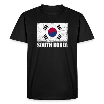 Drapeau de la Corée du Sud Grunge Drapeau de la Corée du Sud - T-shirt Premium bio Homme - noir - Devant - Nico (187cm)
