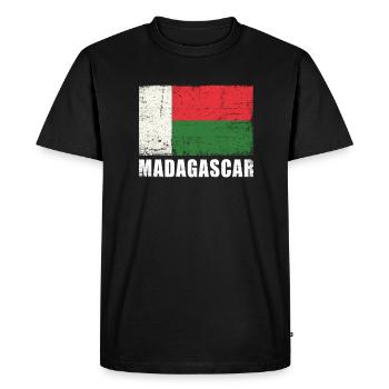 Madagascar Flag Grunge Madagascar Flag - T-shirt Premium bio Homme - noir - Devant - Nico (187cm)