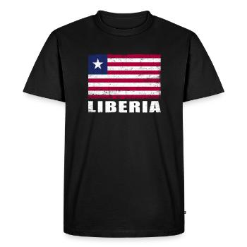 Drapeau du Libéria Grunge Drapeau du Libéria - T-shirt Premium bio Homme - noir - Devant - Nico (187cm)