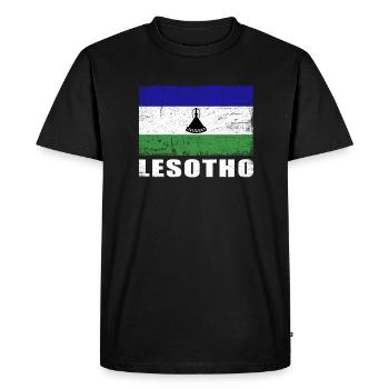 Lesotho Flag Grunge Lesotho Flag - Men's Premium Organic T-Shirt - black - Front - Nico (187cm)