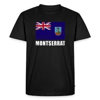 Montserrat Flag Grunge Montserrat Flag - T-shirt Premium bio Homme - noir - Devant - Nico (187cm)