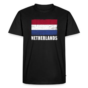 Pays-Bas Drapeau Grunge Pays-Bas Drapeau - T-shirt Premium bio Homme - noir - Devant - Nico (187cm)