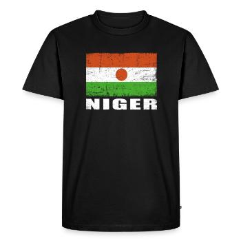 Drapeau du Niger Grunge Drapeau du Niger - T-shirt Premium bio Homme - noir - Devant - Nico (187cm)