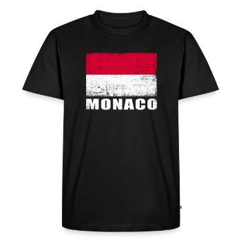 Monaco Flag Grunge Monaco Flag - T-shirt Premium bio Homme - noir - Devant - Nico (187cm)
