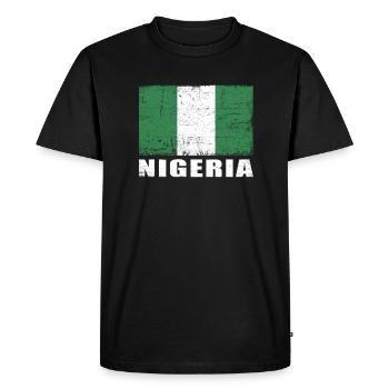 Drapeau du Nigeria Grunge Drapeau du Nigeria - T-shirt Premium bio Homme - noir - Devant - Nico (187cm)