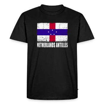 Netherlands Antilles Flag - Men's Premium Organic T-Shirt - black - Front - Nico (187cm)