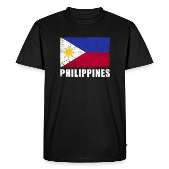 Philippines Flag Grunge Philippines Flag - Men's Premium Organic T-Shirt - black - Front - Nico (187cm)