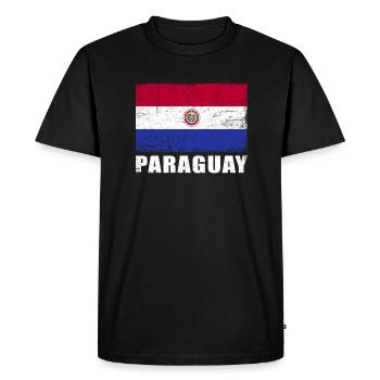 Paraguay Flag Grunge Paraguay Flag - Men's Premium Organic T-Shirt - black - Front - Nico (187cm)