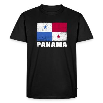Panama Flag Grunge Panama Flag - T-shirt Premium bio Homme - noir - Devant - Nico (187cm)