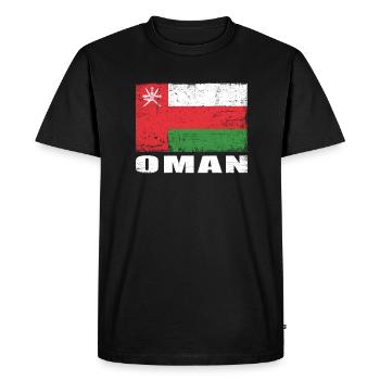 Oman Flag Grunge Oman Flag - T-shirt Premium bio Homme - noir - Devant - Nico (187cm)