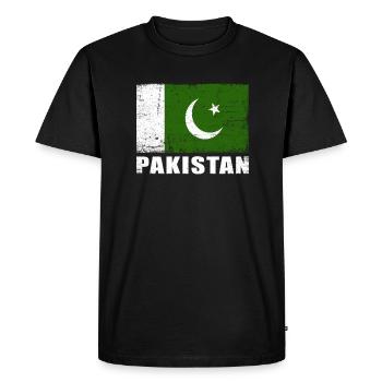 Drapeau du Pakistan Grunge Drapeau du Pakistan - T-shirt Premium bio Homme - noir - Devant - Nico (187cm)