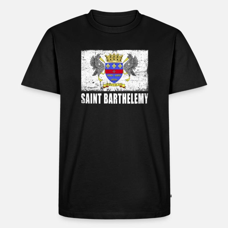 Saint Barthélemy Flagge - Männer Premium Bio T-Shirt - Schwarz