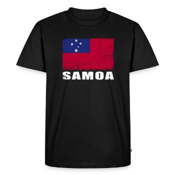 Drapeau samoa Grunge Drapeau samoa - T-shirt Premium bio Homme - noir - Devant - Nico (187cm)