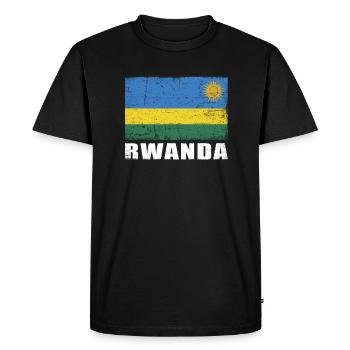 Drapeau du Rwanda Grunge Drapeau du Rwanda - T-shirt Premium bio Homme - noir - Devant - Nico (187cm)