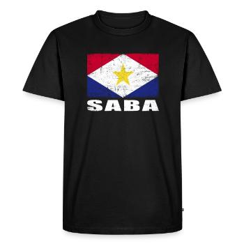 Saba Flag Grunge Saba Flag - T-shirt Premium bio Homme - noir - Devant - Nico (187cm)
