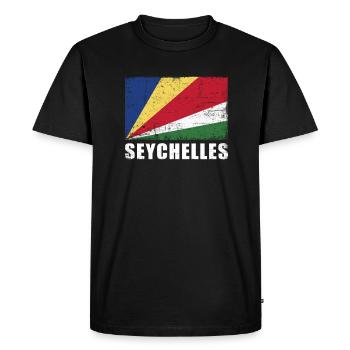 Seychelles Flag Grunge Seychelles Flag - T-shirt Premium bio Homme - noir - Devant - Nico (187cm)