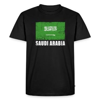 Drapeau de l’Arabie saoudite Grunge Drapeau de l’Arabie saoudite - T-shirt Premium bio Homme - noir - Devant - Nico (187cm)