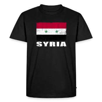 Drapeau de la Syrie Grunge Drapeau de la Syrie - T-shirt Premium bio Homme - noir - Devant - Nico (187cm)