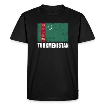 Drapeau du Turkménistan Grunge Drapeau du Turkménistan - T-shirt Premium bio Homme - noir - Devant - Nico (187cm)