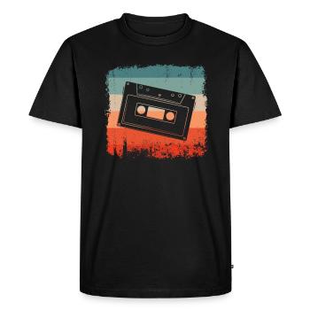 Audio Cassette Retro Tape - T-shirt Premium bio Homme - noir - Devant - Nico (187cm)