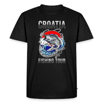 Tour de pêche Croatie - T-shirt Premium bio Homme - noir - Devant - Nico (187cm)