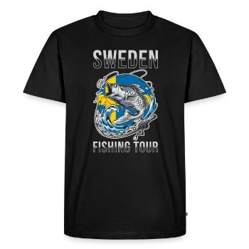 Tour de pêche Suède - T-shirt Premium bio Homme - noir - Devant - Nico (187cm)