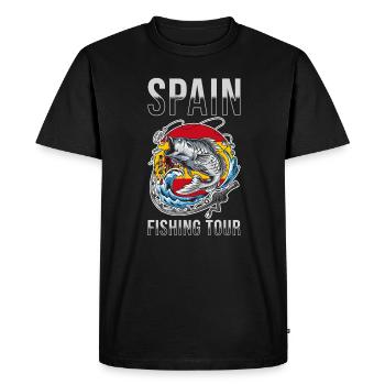 Voyage de pêche Espagne - T-shirt Premium bio Homme - noir - Devant - Nico (187cm)