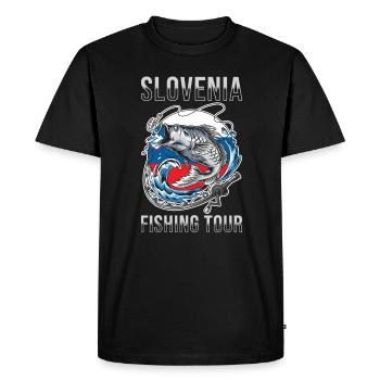 Tour de pêche - Slovénie - T-shirt Premium bio Homme - noir - Devant - Nico (187cm)