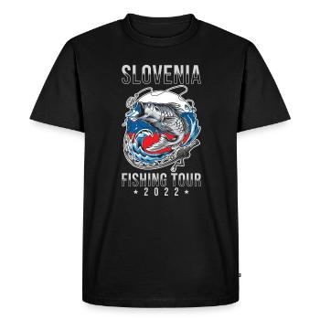 Tour de pêche Slovénie 2022 - T-shirt Premium bio Homme - noir - Devant - Nico (187cm)