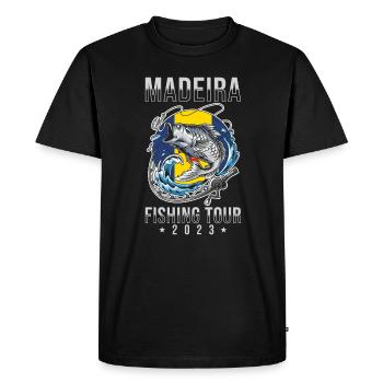Excursion de pêche à Madère 2023 - T-shirt Premium bio Homme - noir - Devant - Nico (187cm)
