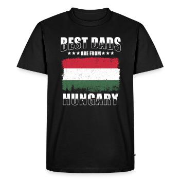 Hungarian Father Hungary Papa - Men's Premium Organic T-Shirt - black - Front - Nico (187cm)