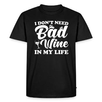 Vin en disant drôle - T-shirt Premium bio Homme - noir - Devant - Nico (187cm)