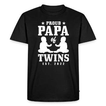 Fier Père Jumeau 2022 Fier Père De - T-shirt Premium bio Homme - noir - Devant - Nico (187cm)