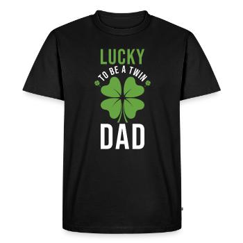 Papa Twins Happiness - Men's Premium Organic T-Shirt - black - Front - Nico (187cm)