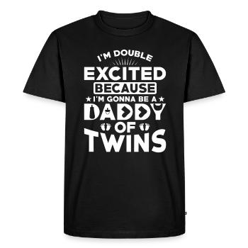 Annonce du fier père jumeau - T-shirt Premium bio Homme - noir - Devant - Nico (187cm)